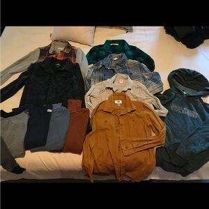 Boys flannel and long sleeve shirts bundle